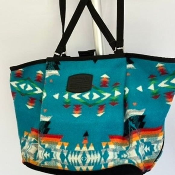 Pendleton Turquoise Southwest Aztec Tote Bag Purse Handbag - Picture 2 of 16